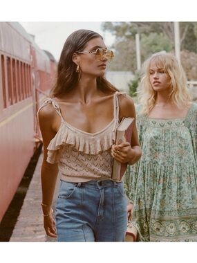 Spell Willow Frill Cami Ecru